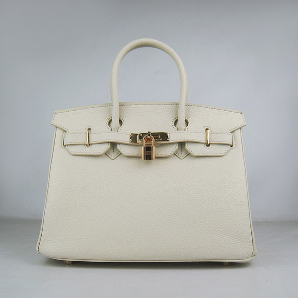 Replica Hermes Birkin 30CM Togo Leather Bag Cream 6088 On Sale